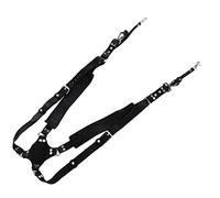 BAFOVY Sangle d'appareil Photo en Cuir Double Harnais d'épaule, Double Sangle Réglable pour Appareils Photo, Ajustement Confortable pour les Photographes et les Passionnés (Epaules noires)