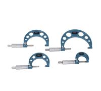 BAFOVY Set de 4 Pièces de Micromètre Standard Plage 0-100 Mm Précision 0,01 Mm Ensemble de Micromètre Extérieur avec Enclumes en Carbure et Organe à Cliquet pour la Fabrication en