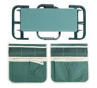 BAFOVY Siège Agenouilloir de Jardin, Tabouret Pliable à Hauteur Réglable, Large de 10,6 Pouces, avec 2 Pochettes à Outils, pour Le Jardinage, Le Camping et Les Pique-niques (Green)