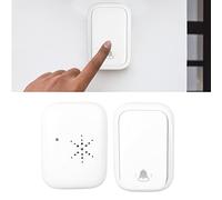 BAFOVY Sonnette Auto-Alimentée Sans Fil Ding Dong Bell Blanc, 1 Kit (ABS2) | Bouton ABS avec Récepteur Enfichable, Haut-parleur, Kit de Sonnette de Porte pour Maison, Bureau, Villa
