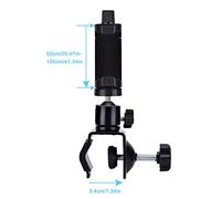 BAFOVY Support de Caméra pour bébé, Angle Réglable de 0 à 360 ° Horizontal et Vertical de 0 à 180 °, Serre Solidement Les Tuyaux de 0 à 40 Mm, Peut Contenir des Caméras de 52 à 105