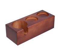 BAFOVY Support de Porte-filtre, Support de Doseur de café en Bois de Hêtre, Station de Bourrage de café à 3 Fentes avec Conception Encastrée, Lisse pour Comptoir de à la Maison (BROWN #11)