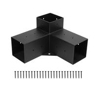 BAFOVY Support de Poteau de Pergola, Support D'angle de Pergola, Kit de Support de Pergola, galvanisé Enduit de Poudre, Résistant pour Poutres en Bois 4x4 avec Design D'angle Droit à 3 (3 voies)