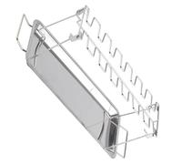 BAFOVY Support de Rôtissoire de Poulet en Acier Inoxydable avec Lèchefrite Pouvant Contenir 12 Pièces, Conception Pliable pour Barbecue, Four à Fumer, Rôtissage et Cuisson au Gril