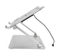 BAFOVY Support Réglable pour Ordinateur Portable en Alliage d'aluminium avec Ventilateur de Refroidissement USB de Type C Pliable en Forme de Z pour Ordinateurs Portables de 10 à 17,3 Pouces, Bureau,