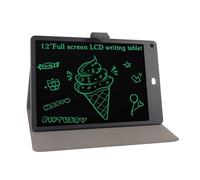 BAFOVY Tablette D'écriture LCD 12 Pouces, Bloc de Dessin électronique avec étui en PU, Stylo pour Le Soin des Yeux, Effaçable, Réutilisable pour Rédiger des Notes