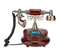 BAFOVY Téléphone Rétro MS-6100B, Téléphone Vintage à Bouton-Poussoir de Style Européen avec Identification de l'appelant FSK et Calendrier de Bureau électronique pour Une Utilisation à la Maison et