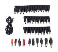 BAFOVY Tête d'alimentation pour Ordinateur Portable, Kit de Tête d'alimentation CC pour Ordinateur Portable 45 Pièces, Supports Femelles 5,5 X 2,1 Mm, 12 15 16 18 19 20 24 V, avec Boîte de Clips