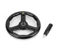 BAFOVY Volant de en Bakélite Noire à 3 Rayons 200 Mm pour Machine-outil, roue a main, olant pour enrouleur bache piscine