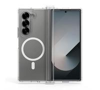 BAFUGU Coque pour Samsung Galaxy Z Fold 7 avec Protection de Charnière Compatible avec Magsafe Militaire Antichoc Protection Hard PC et TPU Silicone Bumper pour Samsung Z Fold 7 5G Case-Transparent