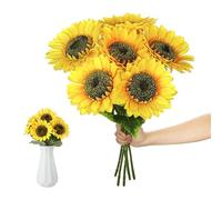 Bafumiu (8 pièces) de tournesols artificiels, 40 cm de décoration de Sunflower Decoration pour Table, Fleurs artificielles déco d'automne pour Mariage, fête, Salon, ou décoration de Table.