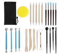 Bafumiu Set de 25 Outils de Modelage, Kit Argile, Outils de Poterie pour Argile, Kit de Poterie avec Sac de Rangement, Outils Argile autodurcissante, Accessoires Idéaux pour Artistes et Débutants