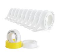 Bafumiu Set de 9 rubans étanchéité plomberie en PTFE 12mm x 15m, ruban d'étanchéité pour filetage, étanche pour tuyaux, vannes et pommes de douche, fil d'étanchéité pour filetage, anti-fuite.