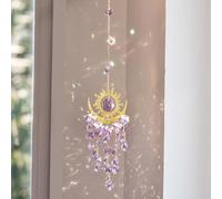 Bafutayawa Suncatcher, Attrape-Soleil pour fenêtre à Suspendre, Carillon en Cristal pour décoration intérieure et extérieure, capteur de lumière Unique, Cadeau pour la Maison (Violet)