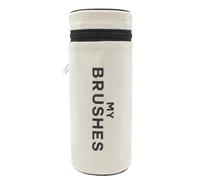 Bag-All Étui Cylindrique pour Brosse Maquillage Cheveux | Boîte Rangement Pinceaux Beauté | Pochette Brosse Voyage Étanche | Trousse Brosse Cylindre Coton Compacte | Crème