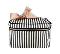 Bag-all Trousse Maquillage Moyenne | Vanity de Voyage Femme | Boîte de Rangement Cosmétiques Maison & Voyage | Trousse Beauté Imperméable Coton | Organiseur Cosmétique | Rayé