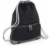 Bag-base - Sac a dos en toile a bretelles - BG542 - noir cordon gris Noir G