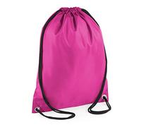 BagBase Budget - Sac de gym résistant à l'eau avec cordon de serrage (11 litres) (Taille unique) (Fuchsia) - UTBC2538 Fuchsia