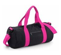 Bag-base - Sac de voyage toile - 20 L - Varsity Barrel Bag - BG140 - noir et fuschia Noir