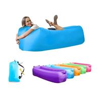 【Bag Chill】 Air Sofa Matelas Hamac Gonflable LayChill, Transat pour Camping, Randonnée, Voyage, Piscine et Plage + Piquet +【Cadeau】 Lunettes de Soleil Bracelet Pliable (Bleu)