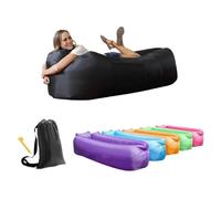 【Bag Chill】 Air Sofa Matelas Hamac Gonflable LayChill, Transat pour Camping, Randonnée, Voyage, Piscine et Plage + Piquet +【Cadeau】 Lunettes de Soleil Bracelet Pliable (Noir)