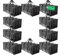 BAG-THAT! Lot de 10 sacs de déménagement extra larges avec poignées solides et fermeture éclair réutilisables