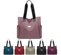 Bag Waterproof,Large Capacity Multi Pocket Nylon Shoulder Bag,Durable and Foldable Fashion Tote Bags(Pink)