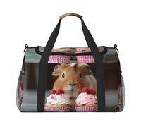 Bagage à bandoulière pour femme et homme avec imprimé cochons d'Inde et cupcakes pour le yoga et les voyages, noir, One Size