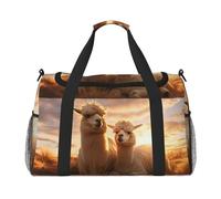 Bagage à main avec imprimé alpaga lama1 pour femmes et hommes, sac à bandoulière pour le yoga, les voyages, noir, One Size