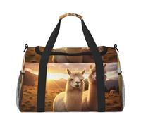 Bagage à main avec imprimé alpaga lama2 pour femmes et hommes, sac à bandoulière pour le yoga, les voyages, noir, One Size