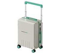 Bagage à main, bagage léger avec roues rotatives, valise avec port USB, porte-gobelet, crochet latéral, serrures approuvées par la TSA, résistant à l'usure, Vert, 60,9 cm, Bagage extensible avec