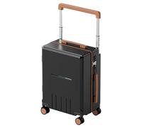 Bagage à main, bagage léger avec roues rotatives, valise avec port USB, porte-gobelet, crochet latéral, serrures approuvées par la TSA, résistant à l'usure, Noir , 20in, Bagage extensible avec