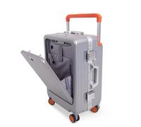 Bagage à main de 50,8 cm, valise à ouverture frontale avec compartiment pour ordinateur portable de 15,6", port de charge USB et de type C, large poignée en aluminium, serrure TSA, séparation humide