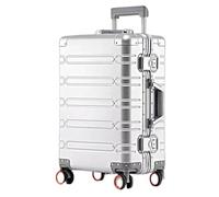 Bagage à main en aluminium - Valise rigide légère de 50,8 cm avec roues pivotantes silencieuses et cadre en aluminium pour le voyage - Bagage en enregistrement sans fermeture éclair, C, 61 cm