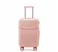 Bagage à main léger et extensible approuvé par les compagnies aériennes avec porte-gobelet, port USB, valise étanche haute capacité avec roues pivotantes, rose, 22in, Bagage extensible avec roulettes