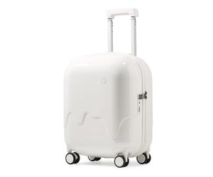 Bagage à main léger et extensible approuvé par les compagnies aériennes avec roulettes rotatives, valise avec USB et porte-gobelet, crochet latéral pour voyage, blanc, 71 cm, Bagage extensible avec
