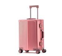 Bagage à roulettes entièrement en aluminium avec roues rotatives, bagage rigide entièrement en métal, approuvé par les compagnies aériennes, valise à carreaux sans fermeture éclair pour homme et femme