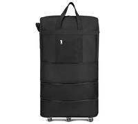 Bagage à roulettes Noir Unisexe, Valise à roulettes Oxford Pliable et Extensible, Sac de Voyage for Femmes et Hommes, Voyage de Week-End(25inch)