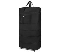 Bagage à roulettes Noir Unisexe, Valise Oxford Pliable et Extensible, Sac de Voyage for Femmes Hommes, W nd pour Voyage roulettes(31inch)