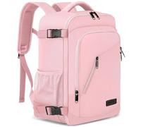Bagage Cabine 40x20x25 pour Ryanair Sac à Dos Voyage Cabine Avion 20L sous Siège Bagage à Main Petit Sac de Voyage avec USB Charging Port Sac à Dos Ordinateur Portable 14 Pouces Femme Rose
