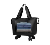 Bagage de cabine avec roulettes - Grande capacité - Roulettes pivotantes à 360 degrés résistantes aux rayures - Avec séparation pour objets secs et secs, Noir , Voir description, Voir description