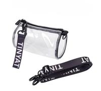 Bagage de Style Transparent, Clear Crossbody Shoulder Bag with Adjustable Strap PVC Cylindrical Lightweight Waterproof Multi-Purpose(White)