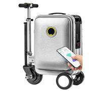 Bagage électrique à vélo - Valise légère de 50,8 cm avec batterie amovible et port de charge externe, capacité de charge de 110 kg, Argenté., 1Battery