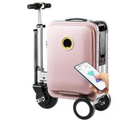 Bagage électrique à vélo - Valise légère de 50,8 cm avec batterie amovible et port de charge externe, capacité de charge de 110 kg, rose, 1Battery