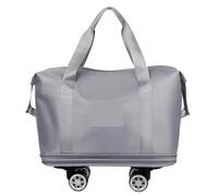 Bagage Extensible à Roue Universelle, Grande capacité, séparation sèche et Humide, Sac de Voyage Fitness, Bagage léger(Gray)