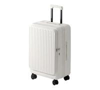 Bagage léger avec roulettes pivotantes - Grand bagage à ouverture latérale avec crochet - Valise extensible 20 % - Serrure à combinaison - Séparation sèche et humide, blanc, 60,9 cm, Bagage extensible