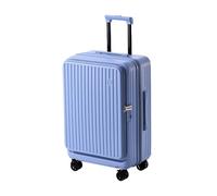 Bagage léger avec roulettes pivotantes - Grand bagage à ouverture latérale avec crochet - Valise extensible 20 % - Serrure à combinaison - Séparation sèche et humide, bleu, 60,9 cm, Bagage extensible