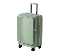 Bagage léger avec roulettes pivotantes - Grand bagage à ouverture latérale avec crochet - Valise extensible 20 % - Serrure à combinaison - Séparation sèche et humide, Vert, 60,9 cm, Bagage extensible