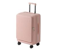 Bagage léger avec roulettes pivotantes - Grand bagage à ouverture latérale avec crochet - Valise extensible 20 % - Serrure à combinaison - Séparation sèche et humide, rose, 71 cm, Bagage extensible