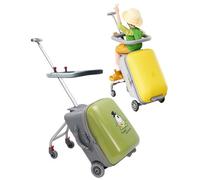 Bagage pour enfants - Valise extensible pliable de 50,8 cm avec siège enfant, poussette légère 2 en 1 et valise avec garde-corps, Vert